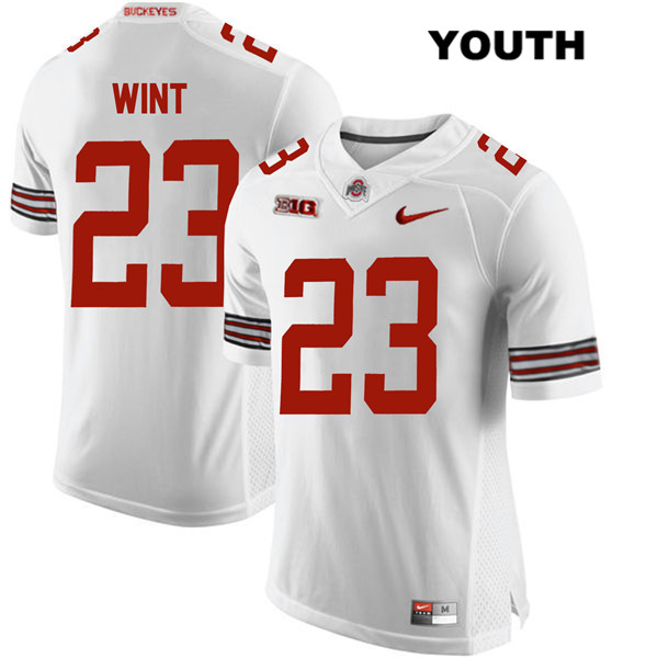 Ohio State Buckeyes Youth Jahsen Wint #23 White Authentic Nike College NCAA Stitched Football Jersey DL19X24PX